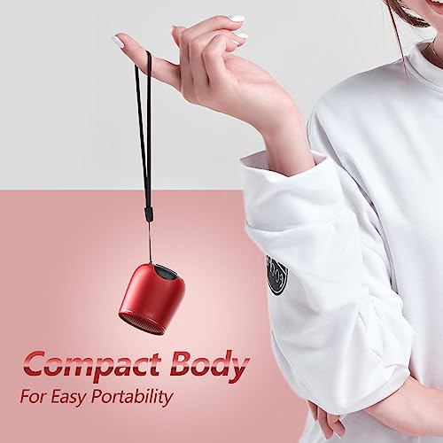 INSMY Small Bluetooth Speaker, Waterproof Mini Portable Wireless Speaker, Punchy Bass Rich Audio Stereo Pairing, Handheld Pocket Size, Built in Mic for Hiking Biking Gift Laptop Tablet (Red) - Image 4
