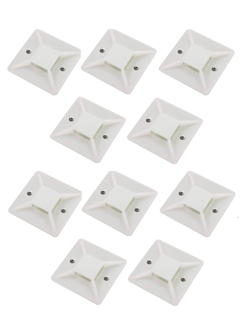 Cable Tie Bases 25mm x 25mm 10pcs + Nylon Cable Ties 10pcs 100mm - Image 2