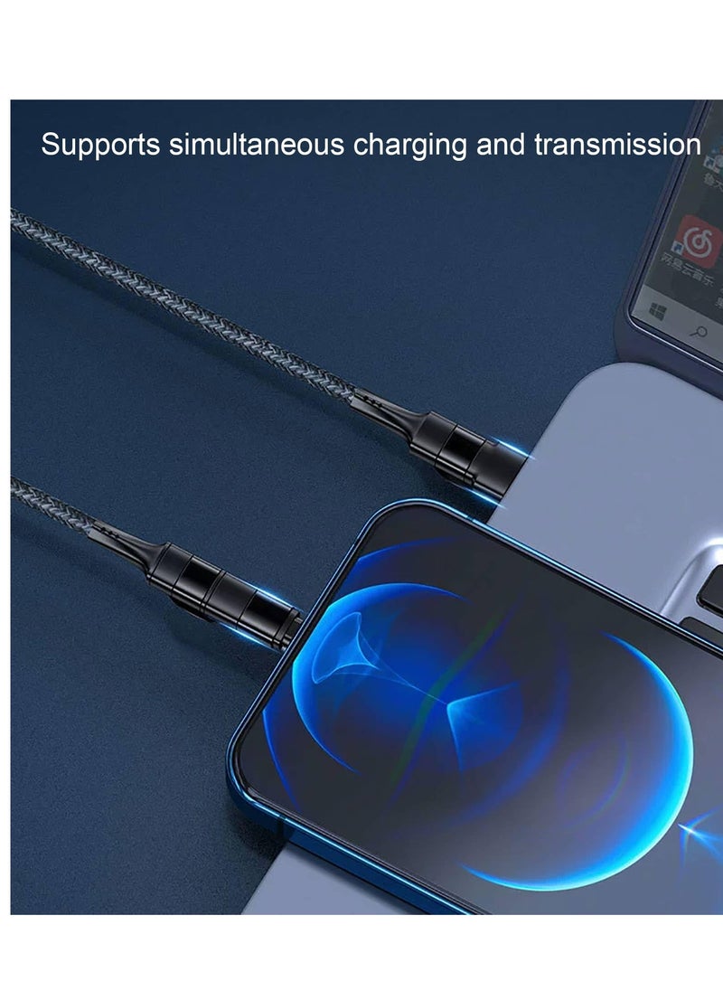Excefore - USB C Multi Charging Cable, 4FT 60W 4-in-1 USB C to Multi Charging Cable Combo, IP/Type C/USB A Ports Fast Charging Cord, for Laptop/Tablet/Phone and More - Image 1