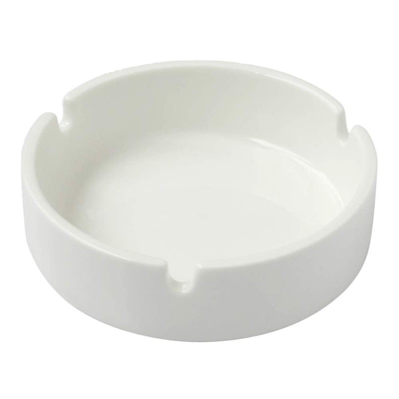 Sunnex Orion Whiteware Porcelain Ashtray Round Ceramic Ashtrays for Cigarettes Ashtray Indoor or Outdoor Use Ceramic Ash Holder for Smokers Ashtray for Home Office 10 x 3 cm (White) - Image 1