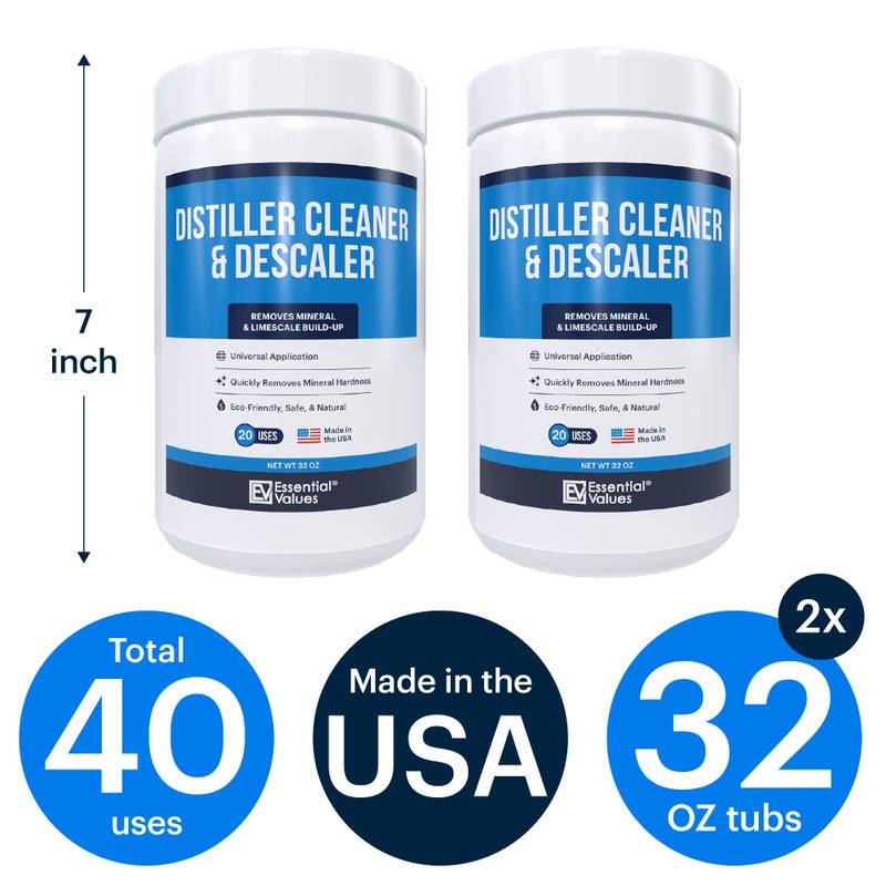 Essential Values Universal Descaler - Espresso Descaling Solution - Coffee Machine Cleaner - Critic Acid Tea Kettle Urn Water Distiller Cleaner - Manufactured in USA - 2 Pack - Image 3
