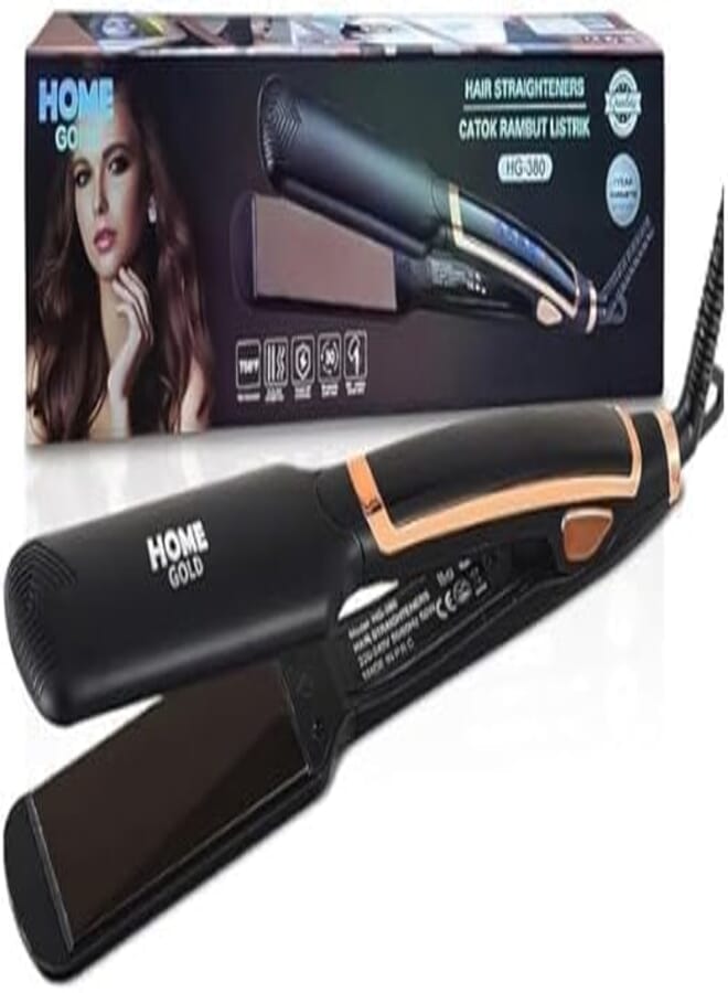 Hair Straightener Flat Iron With Ceramic Plates, Fast Heating Up To 750°F, Smooth Hair Styling Tool With 360° Swivel Cord For Curly Or Straight Hair, HG-380
