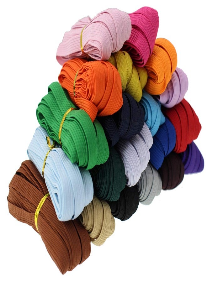 JESEP Assorted-Color 3/8 Inch Elastic Band for Sewing - 100 Yards Stretch Bands for Clothes, Waistband Elastic, Bias Tape, Crochet Accessories - Thin Elastic Cord & Straps for Crafts & DIY Projects - Image 2