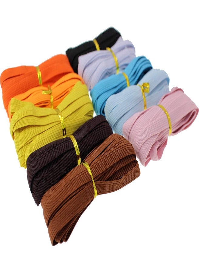 JESEP Assorted-Color 3/8 Inch Elastic Band for Sewing - 100 Yards Stretch Bands for Clothes, Waistband Elastic, Bias Tape, Crochet Accessories - Thin Elastic Cord & Straps for Crafts & DIY Projects - Image 3