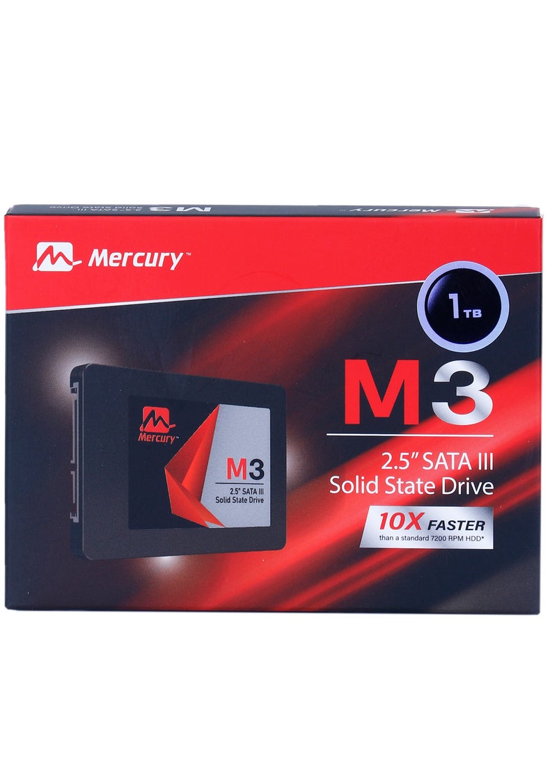 Mercury SSD M3-Series 2.5" SATA III - 3D NAND/SATA III 6 Gb/s SATA II 3 Gb/s,Up to 550MB/s read speed,520MB/s write speed (M3-1TB) - Image 1