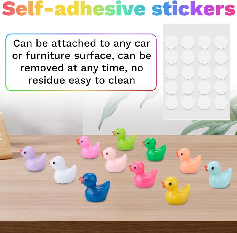 ecocstm 11 PCS Cute Duck Dashboard Decorations, Solid Color Duck Car Accessories, Rearview Mirror Adhesive Ornaments, Fun Duck Car Interior Decor, Car Decorations Interior Gulf climate fit - Image 5