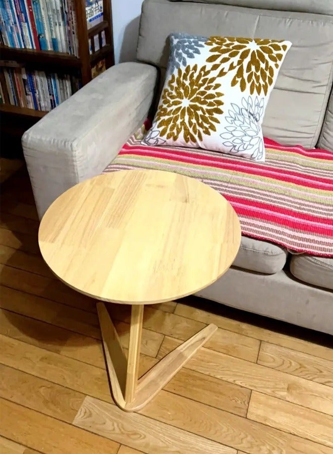C&C Home Multipurpose Modern Design Portable Wood Coffee Table Round Large Side Table for Living Room Bedroom Home Office 50x51 cm  - Image 3