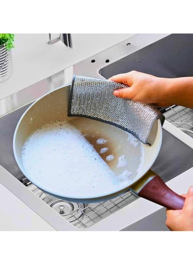 Durable Non-Scratch Wire Cleaning Cloth, Multi-Purpose Wet and Dry Dishwashing Cloth, Easy to Rinse, Reusable, Wire Cleaning Cloth for Kitchen, Sink, Pots and Pans - Image 1
