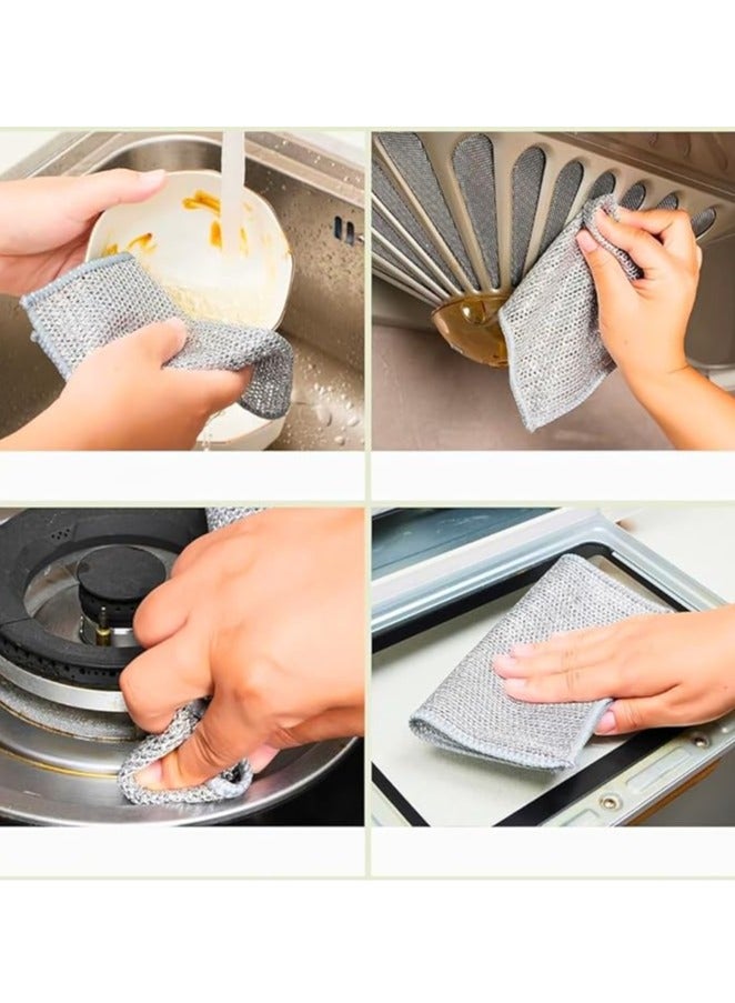 Durable Non-Scratch Wire Cleaning Cloth, Multi-Purpose Wet and Dry Dishwashing Cloth, Easy to Rinse, Reusable, Wire Cleaning Cloth for Kitchen, Sink, Pots and Pans - Image 2