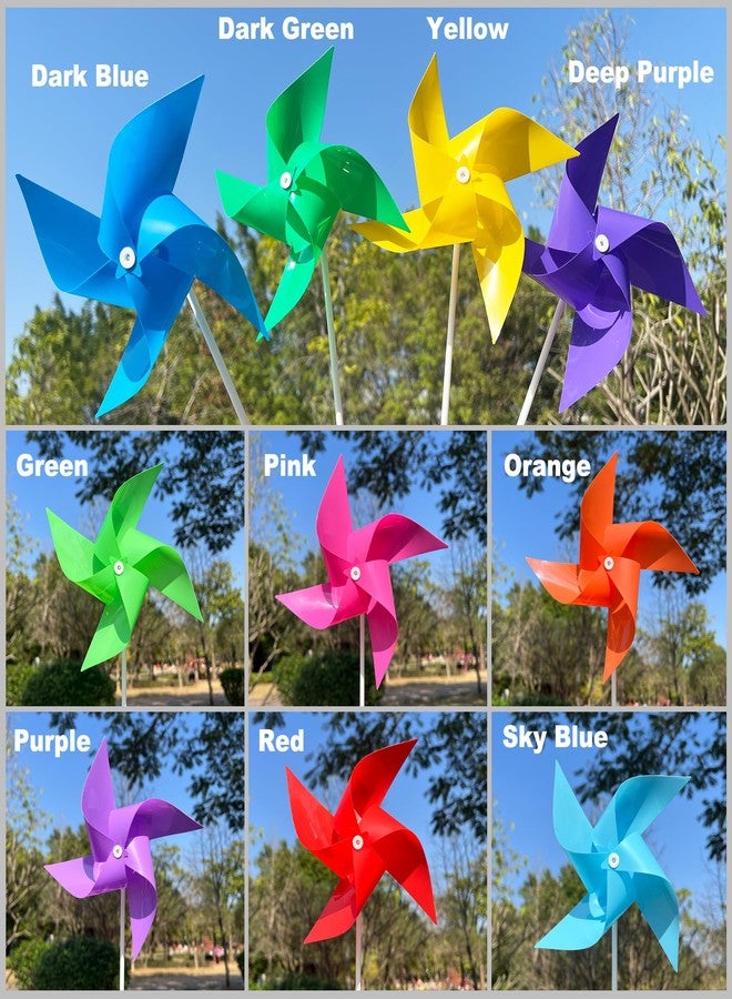 Tsocent 100 Pcs Pinwheels, 10 Mixed Colors Toy Wind Spinners and Party Favors Gifts for Kids, Outdoor Decorational Pinwheels for Yard and Garden - Image 2