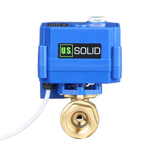 U.S. Solid Motorized Ball Valve- 1/2" Brass Ball Valve with Manual Function, Full Port, 9-24V AC/DC and 2 Wire Auto Return Setup - Image 1