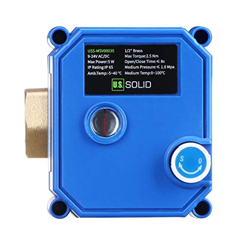 U.S. Solid Motorized Ball Valve- 1/2" Brass Ball Valve with Manual Function, Full Port, 9-24V AC/DC and 2 Wire Auto Return Setup - Image 4