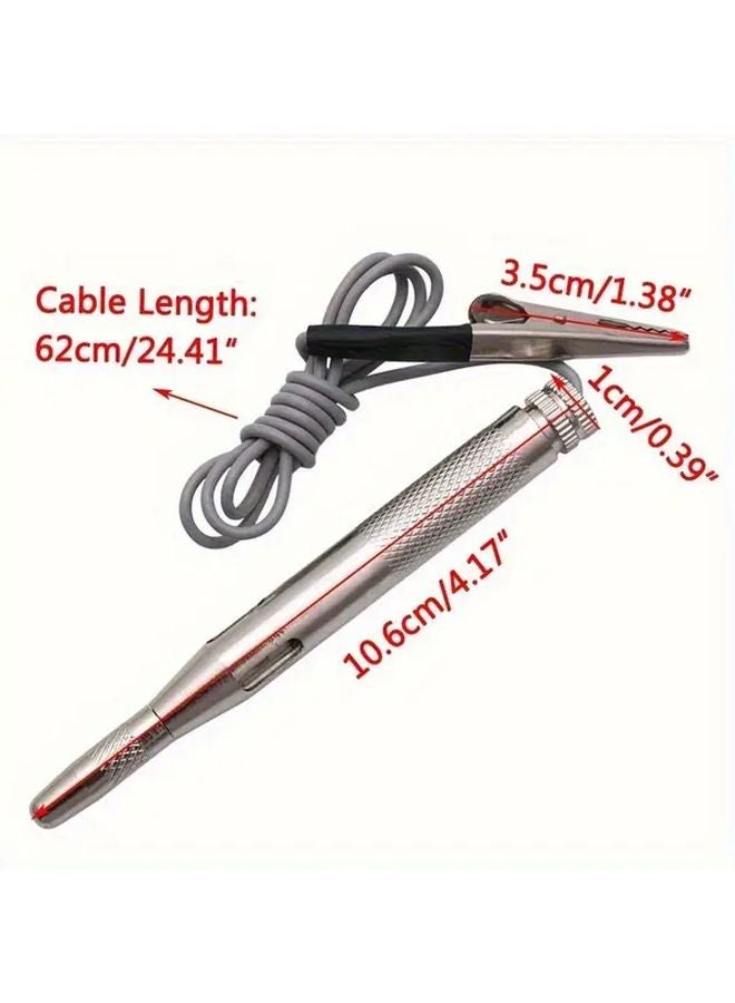 Two Silvery Automotive Circuit Tester DC 6V 12V 24V Voltage Measurement Diagnostic Tool - Image 3