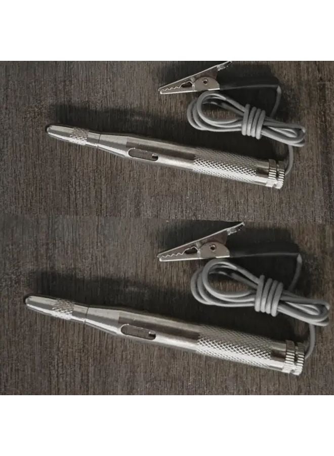 Two Silvery Automotive Circuit Tester DC 6V 12V 24V Voltage Measurement Diagnostic Tool - Image 1