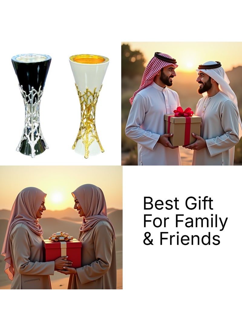 بخور بوسيدين مبخرة عود عربية بتصميم أنيق لعطر المنزل والمكتب - قطعة واحدة باللون الأسود  - Image 4