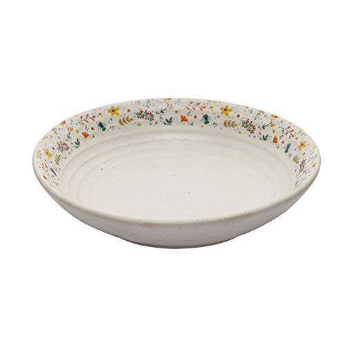 Miah Decor MD-264 Handcrafted Spring Collection- Stoneware Shallow Serving Bowl (9.5" Dia) - Image 4