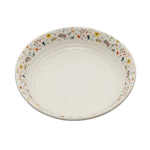 Miah Decor MD-264 Handcrafted Spring Collection- Stoneware Shallow Serving Bowl (9.5" Dia) - Image 3