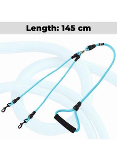 Kuber Industries Double Coupler Dog Leash|Double Dog Leash|Premium Pp Fabric|Durable Metal Hooks|360? Swivel, No Tangle Design|Pdmgl-030-145| Soft Padded Handle For Comfortable Grip |Blue  - Image 3