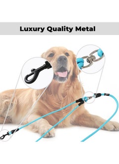 Kuber Industries Double Coupler Dog Leash|Double Dog Leash|Premium Pp Fabric|Durable Metal Hooks|360? Swivel, No Tangle Design|Pdmgl-030-145| Soft Padded Handle For Comfortable Grip |Blue  - Image 4