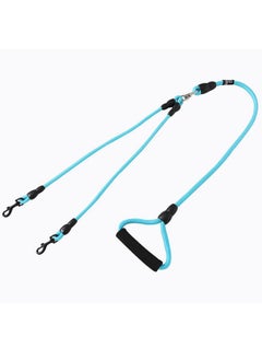 Kuber Industries Double Coupler Dog Leash|Double Dog Leash|Premium Pp Fabric|Durable Metal Hooks|360? Swivel, No Tangle Design|Pdmgl-030-145| Soft Padded Handle For Comfortable Grip |Blue  - Image 2