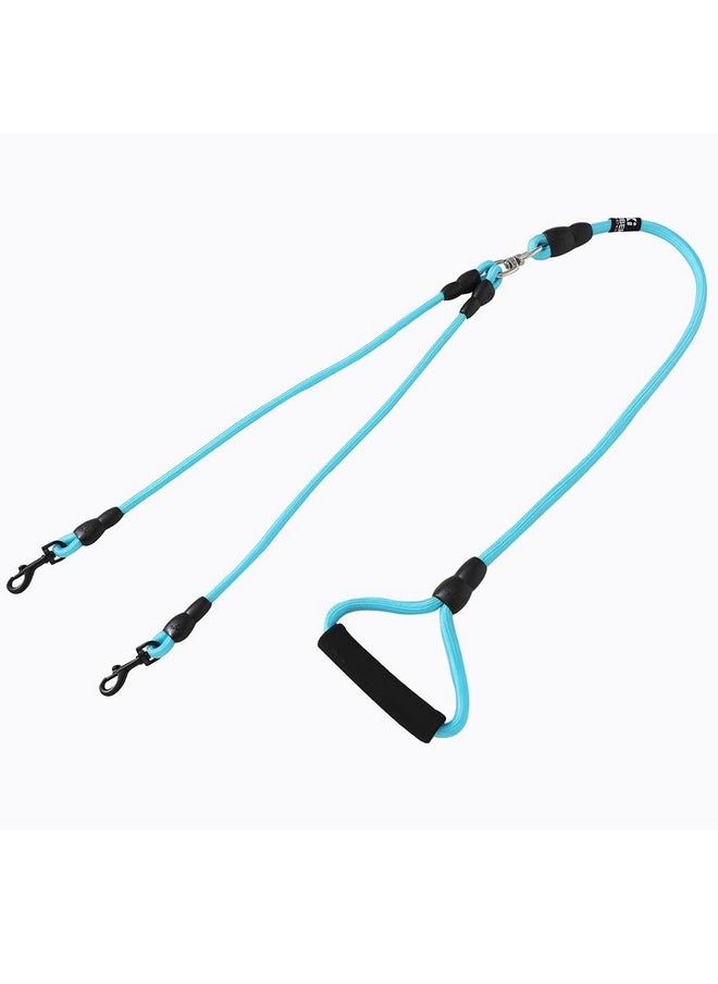 Kuber Industries - Double Coupler Dog Leash|Double Dog Leash|Premium Pp Fabric|Durable Metal Hooks|360? Swivel, No Tangle Design|Pdmgl-030-145| Soft Padded Handle For Comfortable Grip |Blue - Image 1