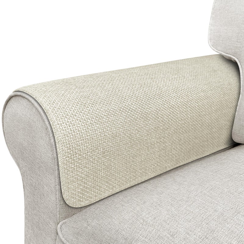 LovoGemy Couch Arm Covers, Waterproof Armrest Cover for Sofa, Armchair, Loveseat, Non-Slip Recliner Arm Cover, Sofa Arm Covers, Headrest Covers, Arm Chair Covers Set of 2 (Beige, 24"Ã—20") - Image 1