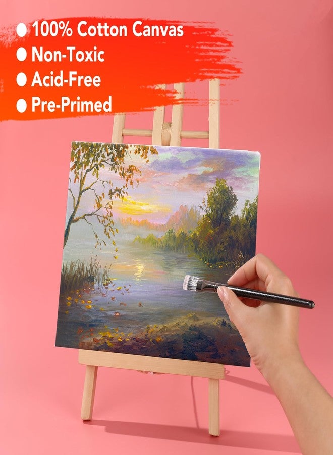 إيريش 14 عبوة من قماش الرسم المشدود، بأحجام متعددة 12x16، 10x12، 8x10، 5x7، 8x8، 6x6، 4x4 (قطعتان من كل حجم)، قماش فارغ مُجهز للرسم الزيتي والأكريليك، مناسب للمبتدئين والفنانين. - Image 5