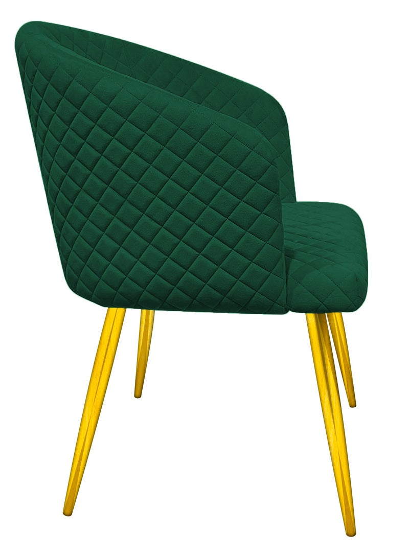 ميبل لديكور المنزل Maple Home Accent Velvet Dining Chairs With Armrest Upholsterd Seat Back Cushions Golden Metal Legs Kitchen Living Office Guest Room Furniture  - Image 3