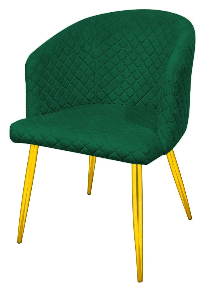 ميبل لديكور المنزل Maple Home Accent Velvet Dining Chairs With Armrest Upholsterd Seat Back Cushions Golden Metal Legs Kitchen Living Office Guest Room Furniture  - Image 1