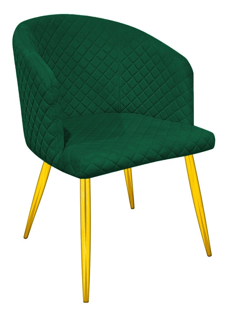ميبل لديكور المنزل Maple Home Accent Velvet Dining Chairs With Armrest Upholsterd Seat Back Cushions Golden Metal Legs Kitchen Living Office Guest Room Furniture  - Image 2