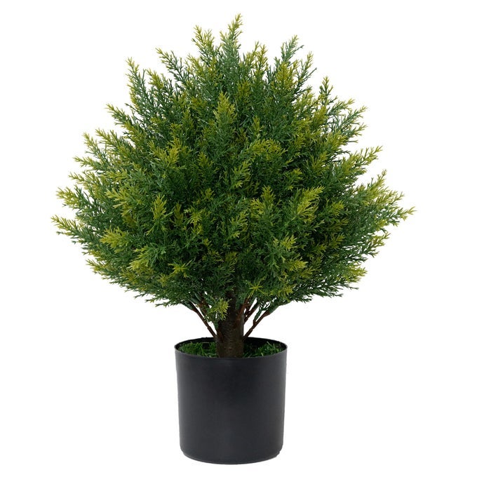 Artificial Topiary Ball Tree 19T Faux Little Bush Ball Tree UV Resistant Shrub Potted Artificial Plant for Outdoor Indoor Front Porch Garden