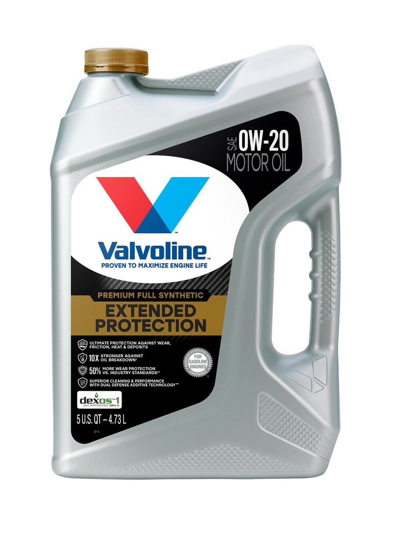 Valvoline Extended Protection Full Synthetic 0W-20 Motor Oil 5 Quart - Image 1