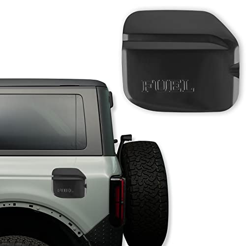 LitMiRaCle Fuel Tank Cap Trim Cover for Ford Bronco, Fuel Filler Trim Accessories are Compatible with Ford Bronco 2/4 Door 2021 2022 2023, ABS Plastic Black - Image 1