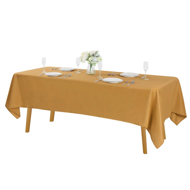 Rectangle Tablecloth 60x120 inch Washable Polyester Fabric Table Cloth for Wedding Party Dining Banquet Decoration60x120 Gold