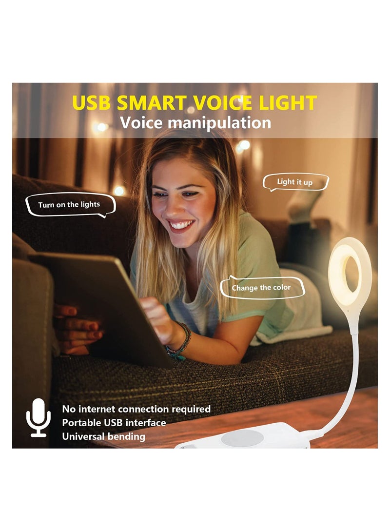 ELTRAZONE Voice Control USB Light for Laptop Keyboard, LED Reading Lamp Portable Small Night Light with Flexible Gooseneck for Power Bank, Computer - Image 2