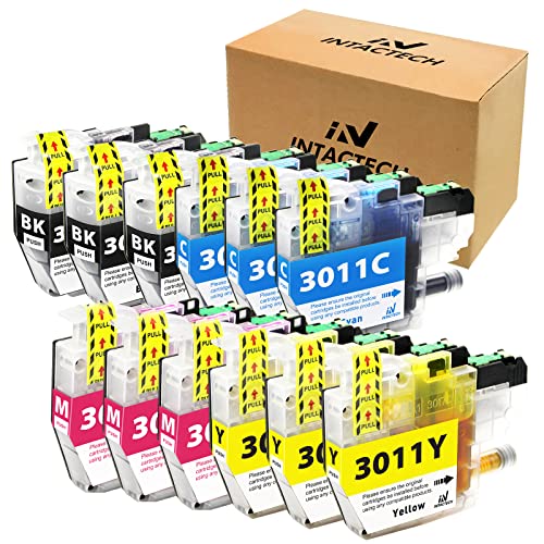 IN INTACTECH Compatible LC3011 Ink Cartridges Replacement for Brother LC-3011 LC3011 BK/C/M/Y 12 Pack Value Set (3 Black, 3 Cyan, 3 Magenta, 3 Yellow) Works with Brother MFC-J491DW, J497DW, J690DW, J895DW Printers - Image 1