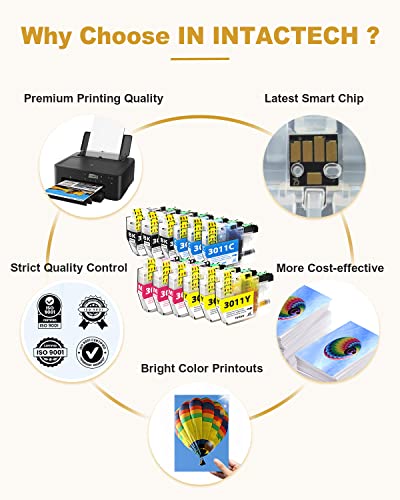 IN INTACTECH Compatible LC3011 Ink Cartridges Replacement for Brother LC-3011 LC3011 BK/C/M/Y 12 Pack Value Set (3 Black, 3 Cyan, 3 Magenta, 3 Yellow) Works with Brother MFC-J491DW, J497DW, J690DW, J895DW Printers - Image 5
