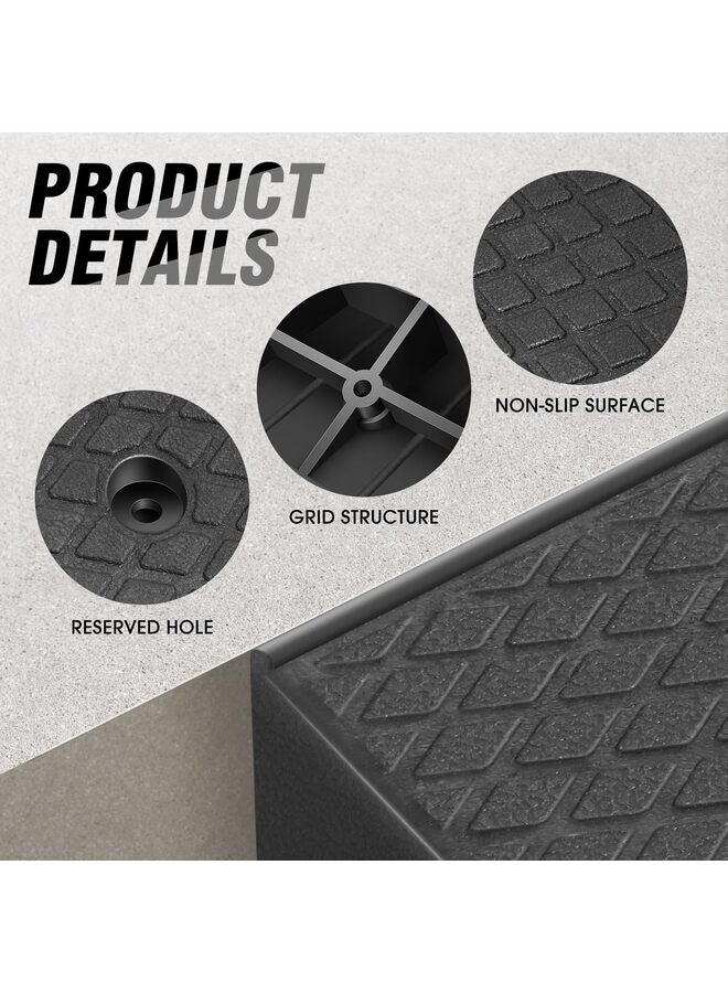 قطعتان من منحدرات السيارات، منحدرات مطاطية شديدة التحمل، منحدرات تحميل للممرات، سطح محكم مانع للانزلاق، عتبة منحدر للتحميل والتفريغ، المستودعات، الكراسي المتحركة - Image 3