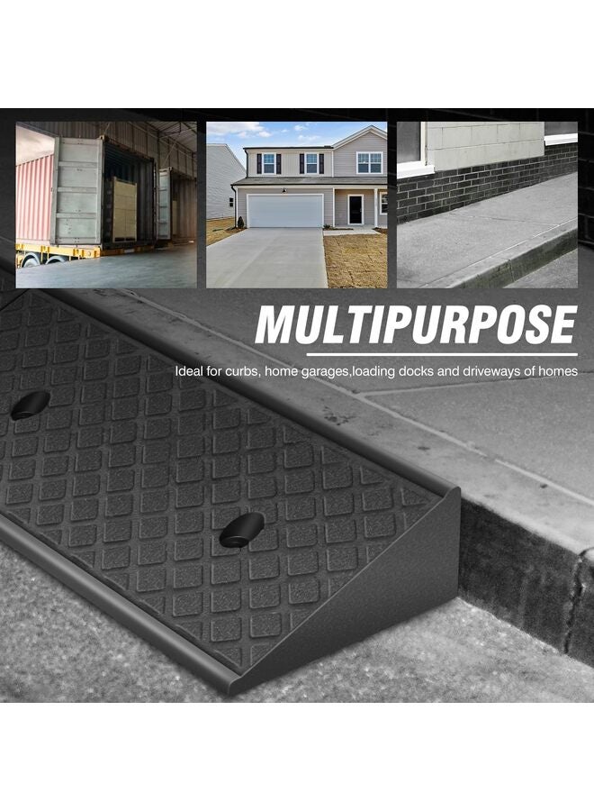 قطعتان من منحدرات السيارات، منحدرات مطاطية شديدة التحمل، منحدرات تحميل للممرات، سطح محكم مانع للانزلاق، عتبة منحدر للتحميل والتفريغ، المستودعات، الكراسي المتحركة - Image 4