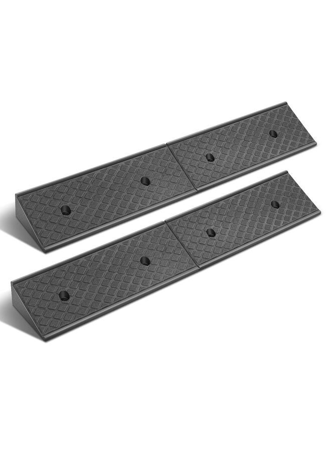 قطعتان من منحدرات السيارات، منحدرات مطاطية شديدة التحمل، منحدرات تحميل للممرات، سطح محكم مانع للانزلاق، عتبة منحدر للتحميل والتفريغ، المستودعات، الكراسي المتحركة - Image 1