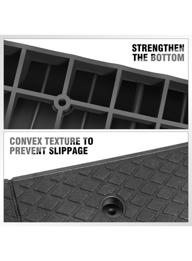 قطعتان من منحدرات السيارات، منحدرات مطاطية شديدة التحمل، منحدرات تحميل للممرات، سطح محكم مانع للانزلاق، عتبة منحدر للتحميل والتفريغ، المستودعات، الكراسي المتحركة - Image 2