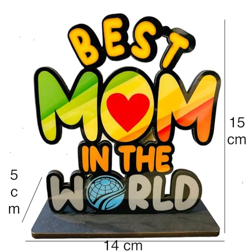 WARMINGO DE Best Mom & Dad In The World Wooden Trophy Combo | Best Gift For Mother Father Wedding Anniversary | Mothers Fathers Day Gift Multicolor (6 x 5.5 Inches Each) - Image 5