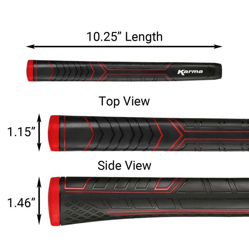 Karma Big Softy Black Oversize Pistol Putter Grip, Soft Reduced Taper Thick Rubber Counterbalance Golf Putter Grips for Men - Image 5