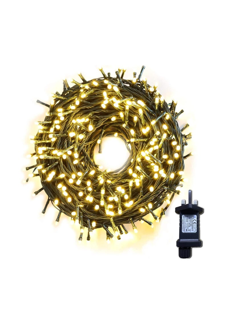 Lezonic - Fairy Lights,Outdoor LED Fairy Lights Plug in, 32M 300LEDs 8 Modes Warm White，for Party, Bedroom, Wedding, Indoor/Outdoor [Energy Class A] - Image 1