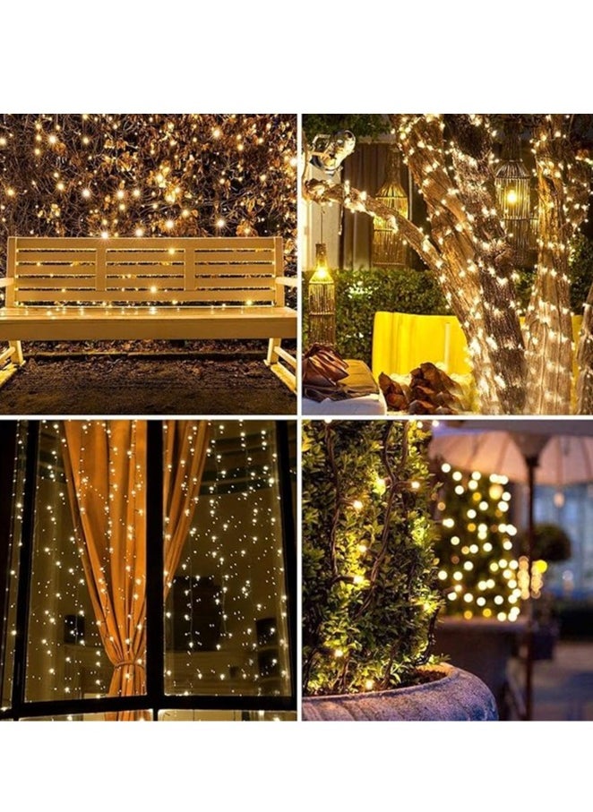Lezonic - Fairy Lights,Outdoor LED Fairy Lights Plug in, 32M 300LEDs 8 Modes Warm White，for Party, Bedroom, Wedding, Indoor/Outdoor [Energy Class A] - Image 1