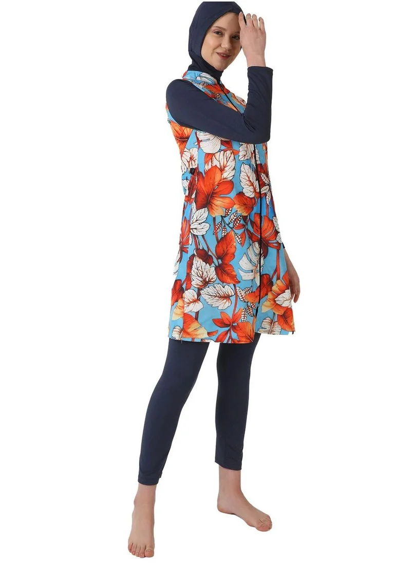Mayo Bella by Modanisa Printed Fully Covered Swimsuit