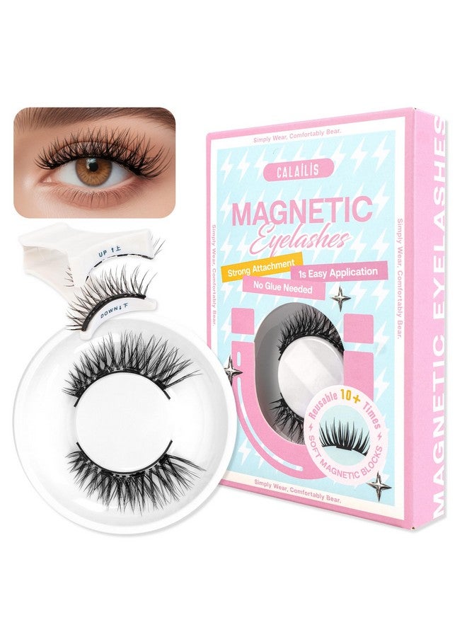 Calailis Magnetic Eyelashes Natural Look Magnetic Lashes With Applicator Reusable Magnetic Eyelashes Kit Without Eyeliner No Glue Needed Magnetic False Eyelashes For All Day Comfort (Yc02) - Image 1