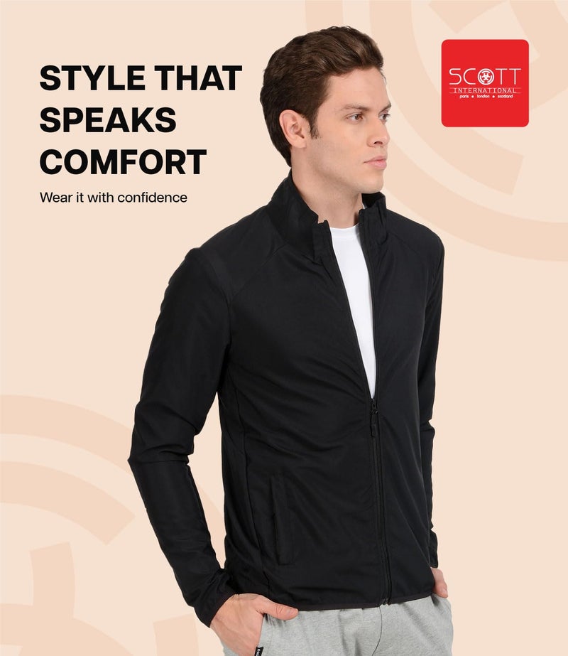 Scott International Men's Lightweight Water Repellent Foldable & Compact | Perfect for Any kind of Outdoor Adventure and Sports Polyester Biker Jacket (AW18-IDRY-JKT-BL-XXL_Black_XX-Large) - Image 4