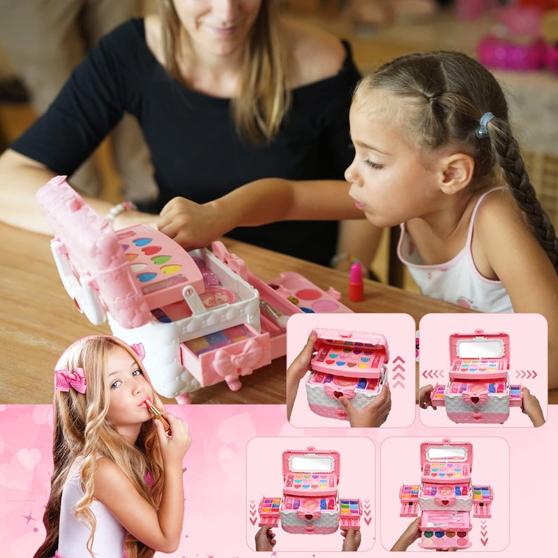 HERAPFANN Kids Makeup Sets for Girls - Kids Makeup Sets for Girls 5-8, Maquillaje para NiÃ±as, Play Make Up Kit, Best Toys for Little Girl,Princess Toddler Kid Stuff, Ages3456789 10 Year Old Girl Birthday Gifts - Image 4