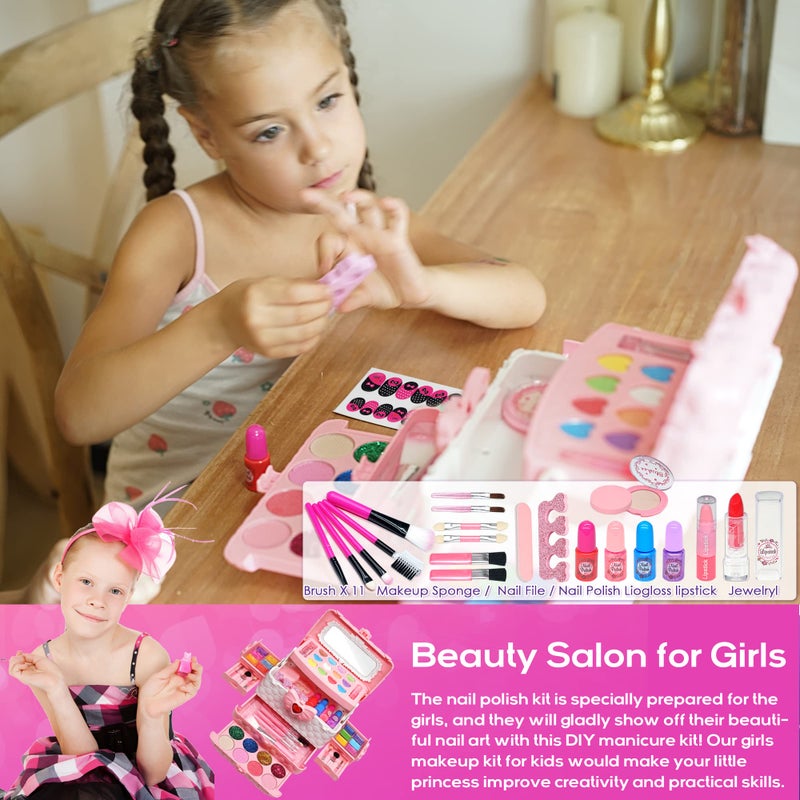 HERAPFANN Kids Makeup Sets for Girls - Kids Makeup Sets for Girls 5-8, Maquillaje para NiÃ±as, Play Make Up Kit, Best Toys for Little Girl,Princess Toddler Kid Stuff, Ages3456789 10 Year Old Girl Birthday Gifts - Image 5